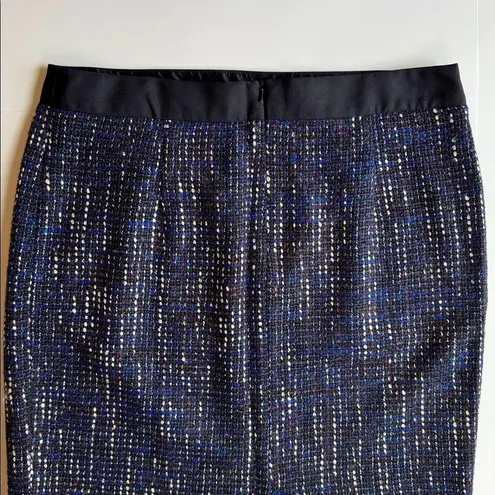 Boden USA Boden Wool Blend Tweed Pencil Skirt Black/Blue Size 10