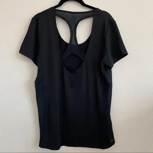 Bally Racerback Mesh Detail Short Sleeve Top Size Large