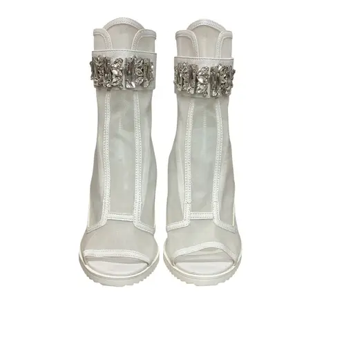 Karl Lagerfeld Paris Blayze Peep Toe Mesh Stiletto Heel Ankle Bootie Size 9.5M