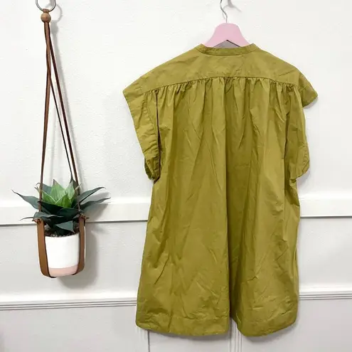 DÔEN Crew Neck Mini Tunic Dress in Gold Size S Green