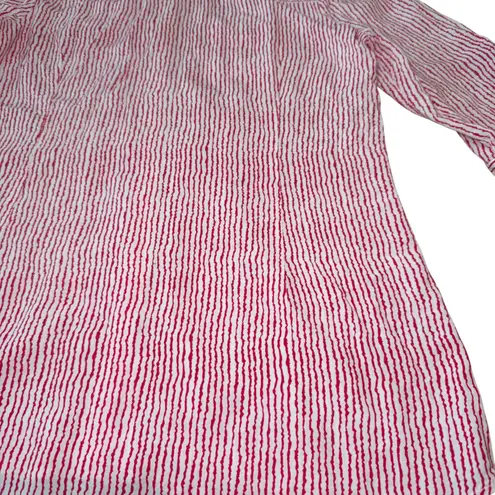 FDJ French Dressing Jeans Red Striped 3/4 Sleeve Blouse Size 8
