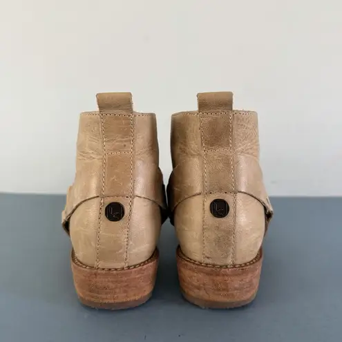 Koolaburra by UGG Santa Barbara Dame Leather Light Tan Harness Ankle Booties Size 6.5