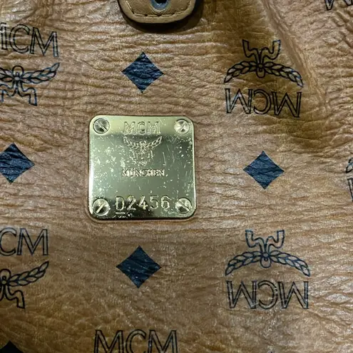 MCM Germany Large Hobo Bag Cognac Visetos Authentic 02456