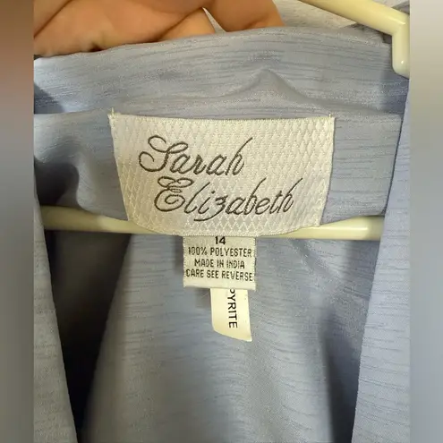 Vintage Sarah Elizabeth size 14 periwinkle floral embroidered dress jacket Blue