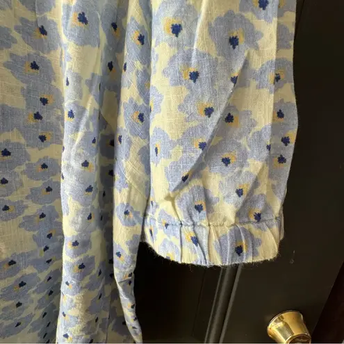 Cecilia Copenhagen Ema Blue Floral Print Women's Top Size M