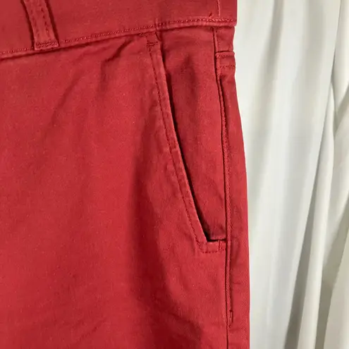 Gloria Vanderbilt Womens Size 8 Red Pull On Wide Leg Cropped Pants Casual Career