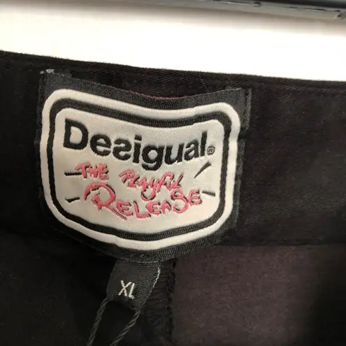 Desigual Venier XL Black Pants Unisex Cotton Polyester Colorful Drawstrings NWT - Image 6