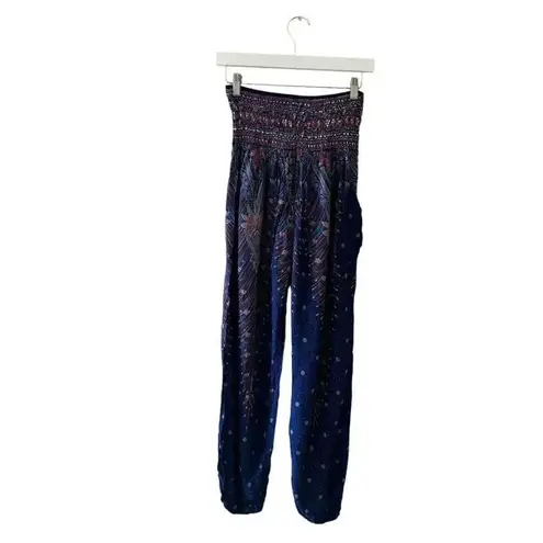 Banjamth Blue Peacock Lightweight Soft Gypsy Festival Abstract Bohemian Women’s Size M