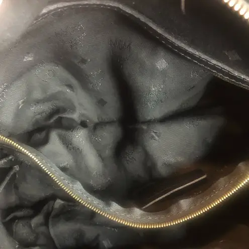 MCM VINTAGE Black Visetos Boston Top Handle Hand Bag MADE IN GERMANY