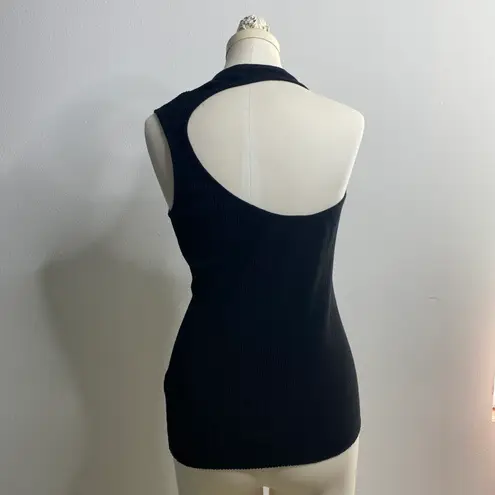 Helmut Lang Black Pulled Asym Racerback Tank