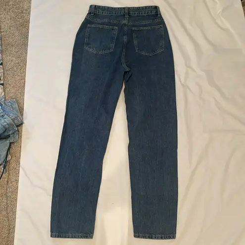 SheIn ❤️93  Heart Distressed Straight High Rise Jeans 6 wide leg