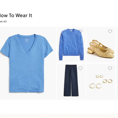 NWT JCrew V Neck Slub Cotton Tee Retro Blue Women’s Short Sleeve XS