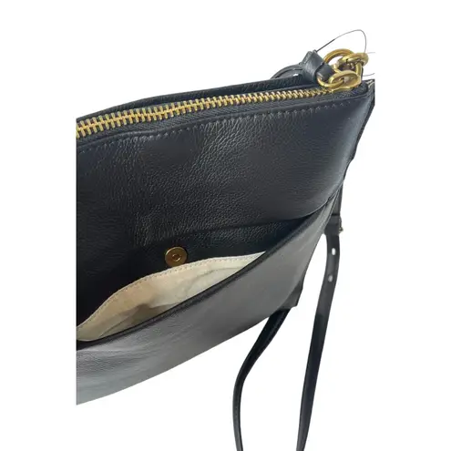 Botkier NEW Chelsea Pancake Black LEATHER CROSSBODY HANDBAG Slingback Zip Purse