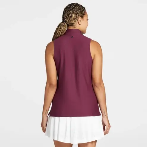 CALIA Golf Honeycomb Mesh 1/2 Zip Sleeveless Polo Ripe Boysenberry Size XL NWT Purple