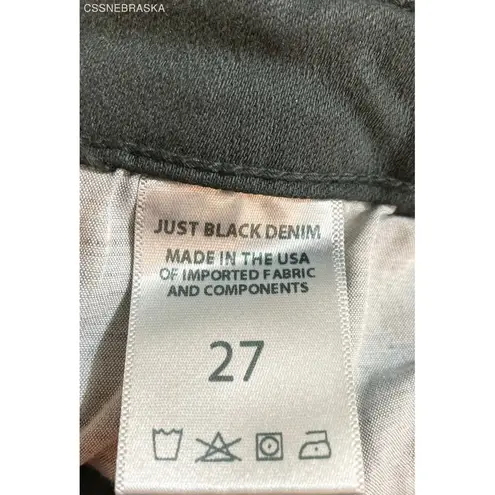 Just Black Denim Black/Dark Green Split Hem Jeans - Size 27 Made in USA