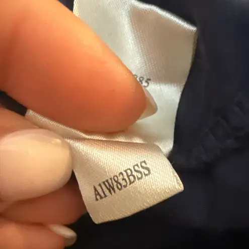 Dylan Los Angeles Navy Blue 100% Cotton Ruffle Hem Long Sleeve Top Women’s M