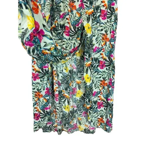 Cacique Swim by  Tropical Flamingo Midi Skirt 18/20 Multicolor Floral Side Slits