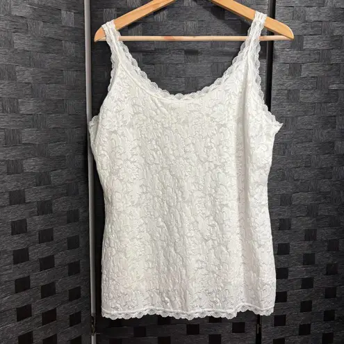 Soma All Over Stretch Lace Tank Top Cami Womens S White Coquette Romantic Y2K