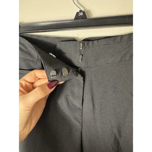 Amanda Chelsea Black Pinstripe Low Rise Straight Leg Office Siren Pants Size 0
