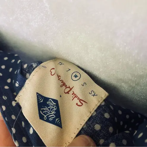 Wild Blue Blue and White Polka Dot Sleeveless Sweetheart Romper