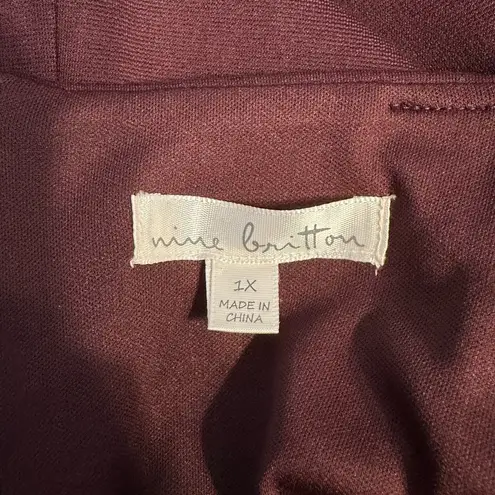 Nine Britton Arianca Merlot Midi Dress Sleeveless size 1X