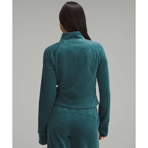 Lululemon Scuba Track Jacket Velvet Cord Storm Teal Green Sz 4 New w/tag  $148