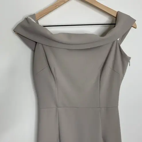 Katie May Legacy Maxi Gown Dress Off The Shoulder Dove Gray Womens Size 6