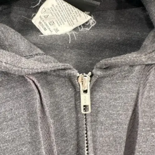 Vintage Y2K Harley Davidson Women Gray Full Zip Hoodie Sweatshirt Medium Flames