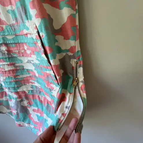 Bleecker n Mercer Sz L Cover Up Midi Dress Camo Pullover Hoodie Kangaroo Pocket Pink Size L