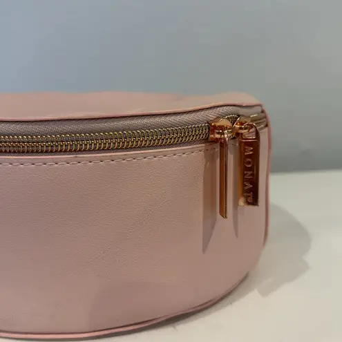 Monat Pink Circle Top Handle Cosmetic Toiletry Bag