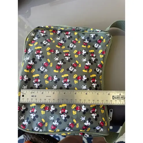 Disney Mickey Mouse Crossbody Shoulder Bag Green Cartoon Adjustable Strap EUC
