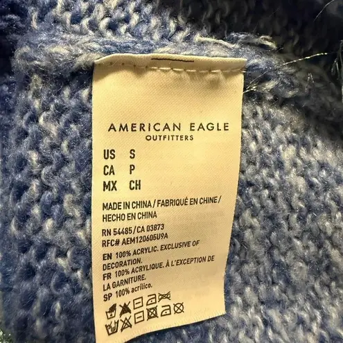 American Eagle blue navy ombre sweater boho Y2K grunge 90's small cottagecore