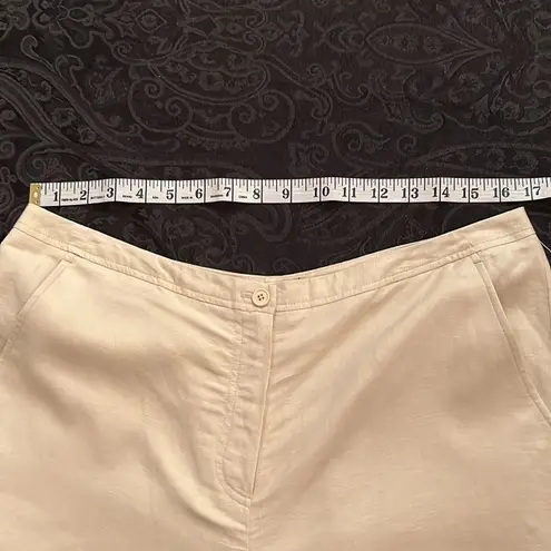 Larry Levine NWT linen lined cropped pants beautifulâembroidery at the hem