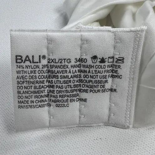 Bali Comfortflex Fit Molded Foam Cup Bra White Triple Hook Cool Comfort Size 2XL