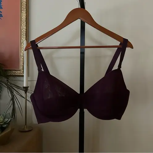 CUUP The Demi Bra Spacer Lightweight Mesh Cosmos Burgundy Purple Size 38H