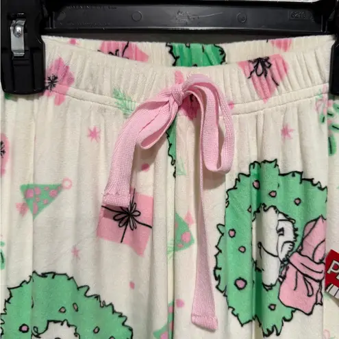 Peanuts Snoopy Green and Pink Pajama Pants White