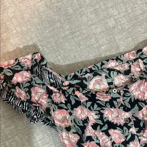 Square Neck Flutter Sleeve Pink and Orange Sundress