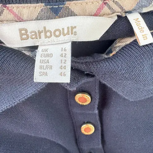 Barbour  Celeste Midi Dress S 12 Navy Blue Polo Preppy A Line Athleisure Casual