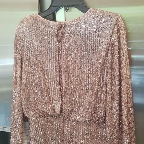 Eliza J ππ Sequin Balloon Sleeve Cocktail Dress ~ Mauve 4 NWT