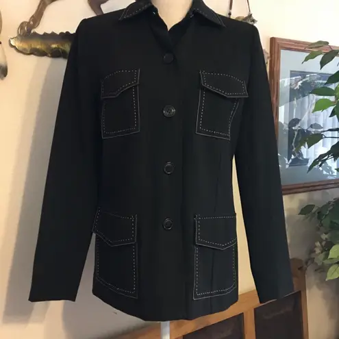 Massini stretch stitch detail jacket and skirt set