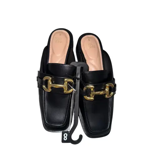 NWT Time and Tru Women's Loafer Mules Size 8 Black Shoes