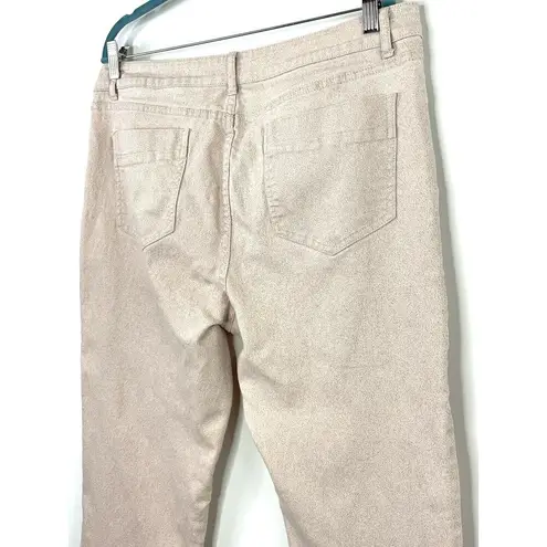 Soft Surroundings Women's Pink Stretch Denim Jeans Size 14 Speckled Silver Speck