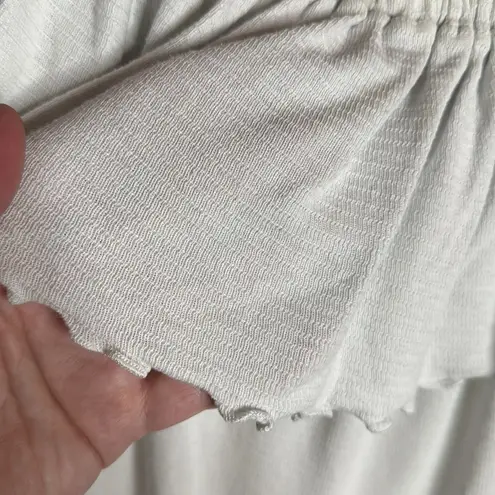 Soft Surroundings Essie Top Lite Blue Off Shoulder 100% Cotton Blouse Sz Medium