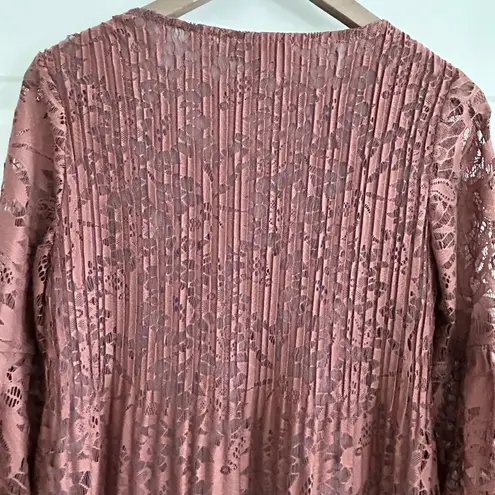 Melissa Paige Lace Blouse Brown Size M