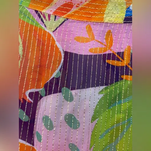 Rococo Sand Plum Shirt size Large button down metallic Retrofete fashion pass Red