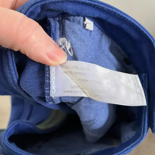 Victoria Beckham Womens Colbalt Blue Mide Rise Skinny Jeans Size 25 designer