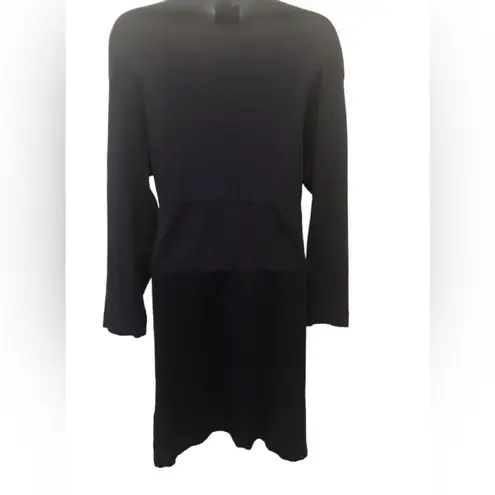 Donna Karan  Intimates Navy Blue Sleep Kimono Sz. S Tie Close Midi Length Luxury