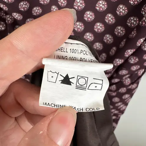 Eshakti Graphic Dot Print Crepe Sash Tie Dress 1X 18W Maxi Fit and Flare Retro