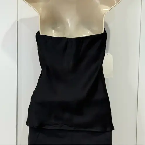 NWT Donni Satiny Tube Top Medium Black Satin Revolve Chic