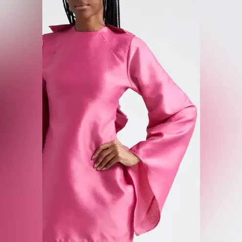 Oríré Women's Pink Dayar Ruffle Long Sleeve Satin Cocktail Dress, Size 2,$545